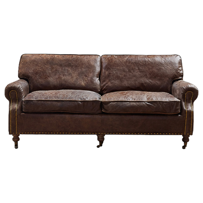 Диван RH CLASSIC LANCASTER Brown leather double Коричневый в Самаре | Loft Concept 