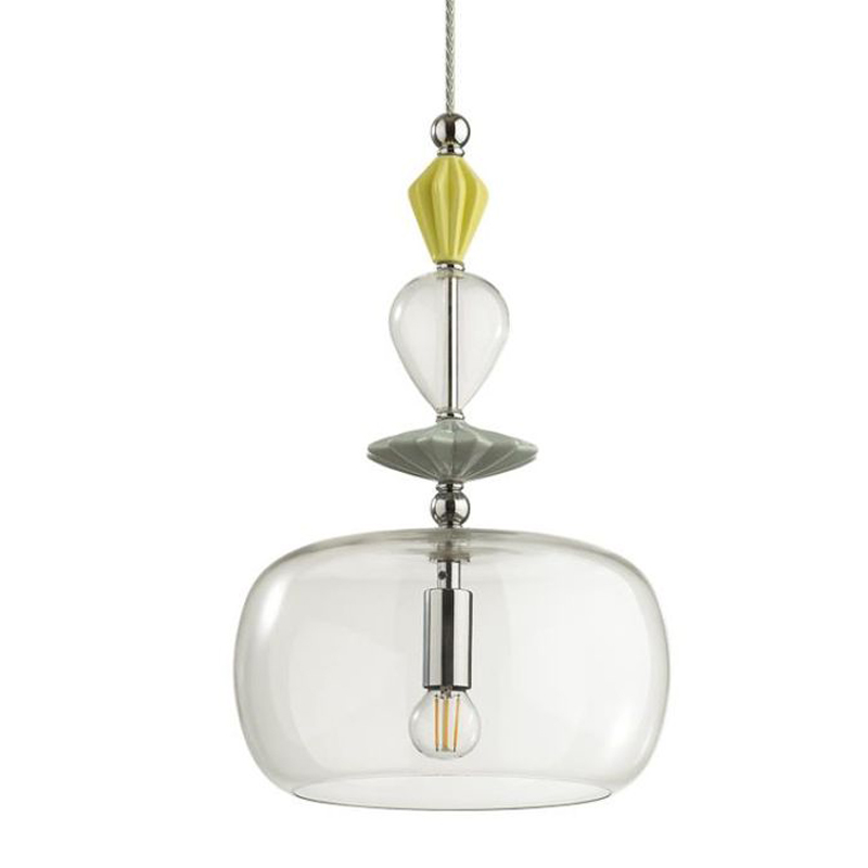 Подвесной светильник Iris Glas hanging lamp candy A chrome Прозрачное Стекло Прозрачный желтый Голубой Хром Прозрачный зеленый в Самаре | Loft Concept 