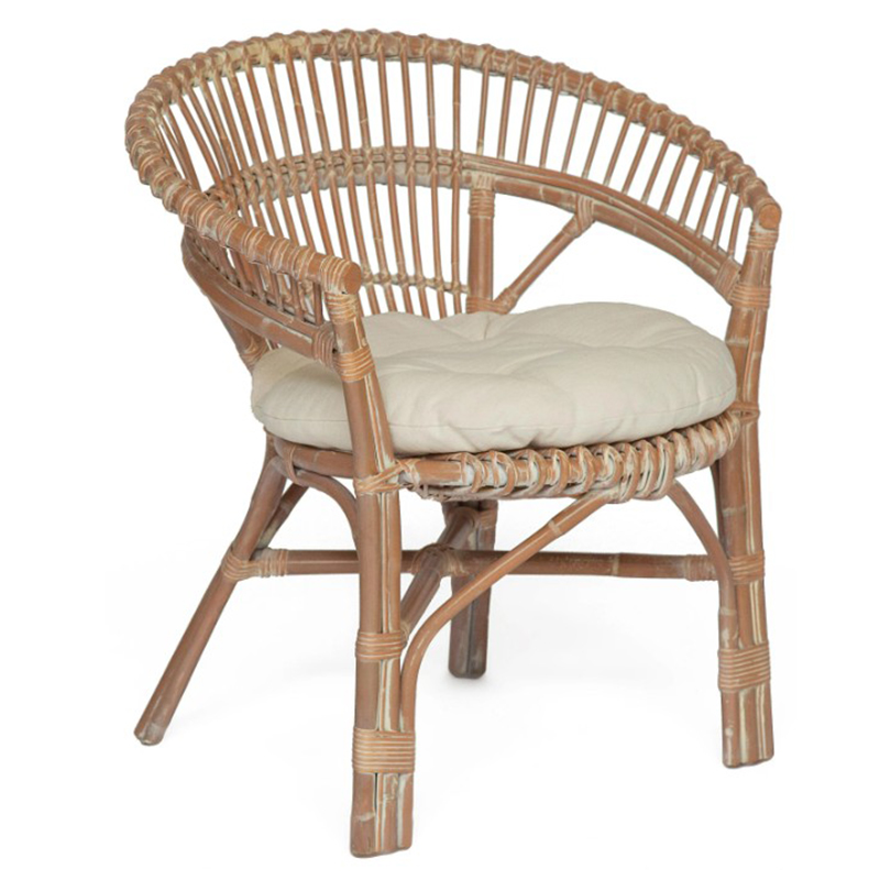 Уличное кресло Rauno Wicker Chair Бежевый Белый в Самаре | Loft Concept 