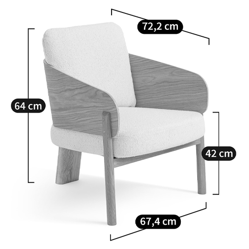 Кресло с каркасом из массива дуба Gallin Chair Boucle в Самаре