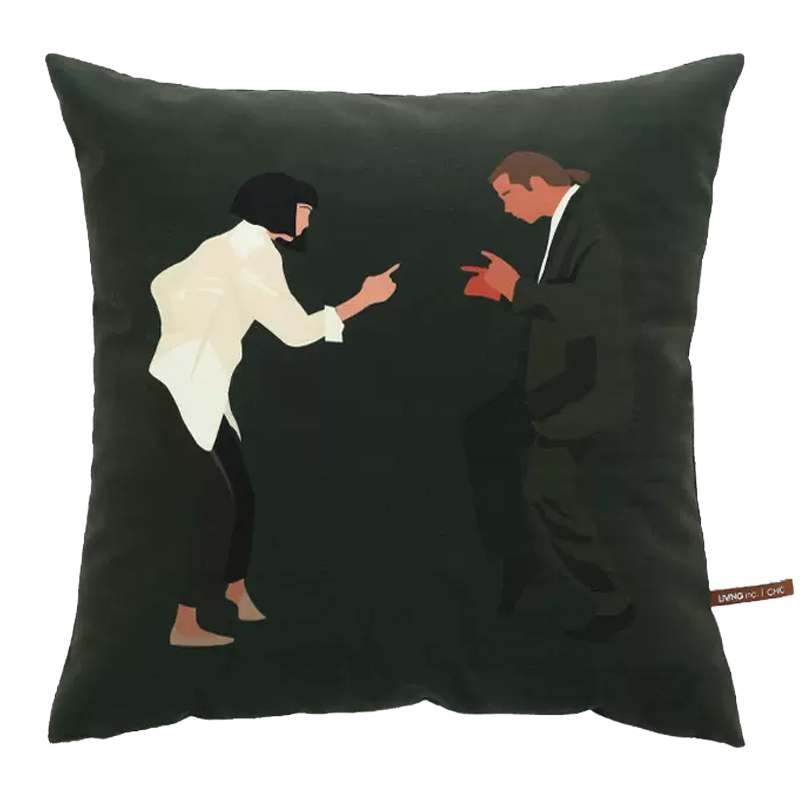 Декоративная подушка Pulp Fiction Dance Cushion Зеленый Бежевый Черный в Самаре | Loft Concept 