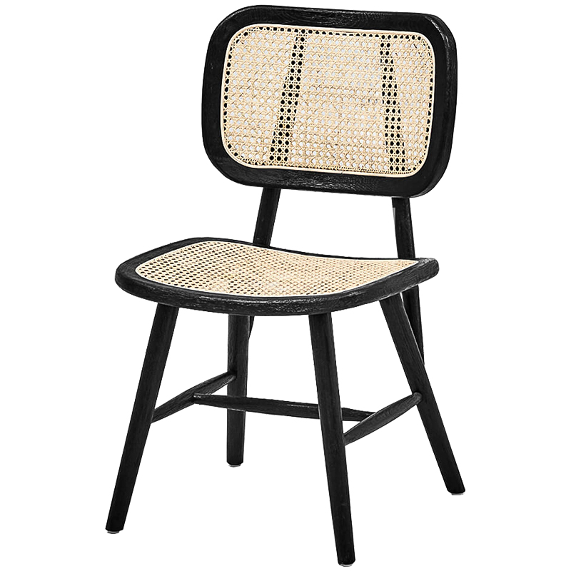 Стул Stiana Rattan Stool Черный Бежевый в Самаре | Loft Concept 