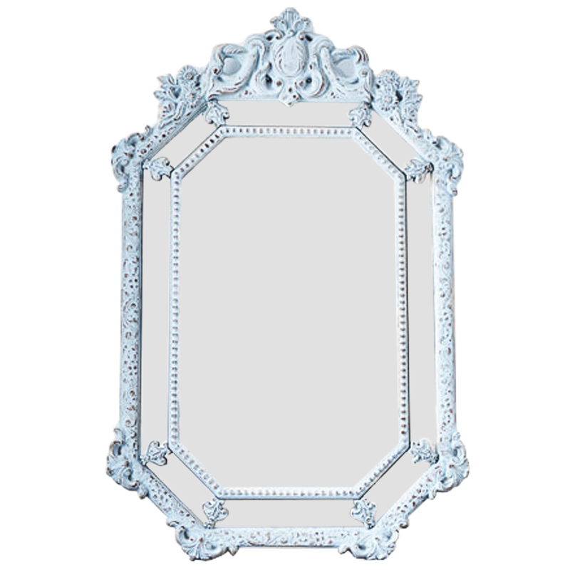 Зеркало Keppel Mirror Pastel Blue Винтажный голубой Античное зеркальное стекло в Самаре | Loft Concept 