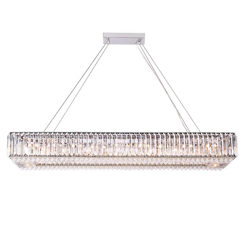 Люстра Darleen Crystal Nickel Rectangular Chandelier Никель Прозрачный (Transparent) в Самаре | Loft Concept 