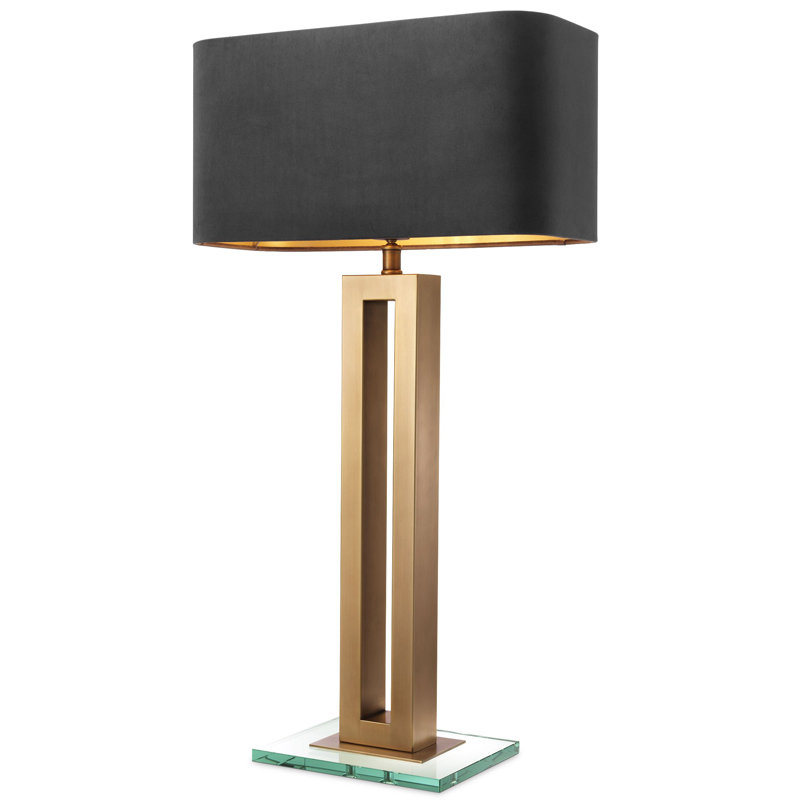 Настольная лампа Eichholtz Table Lamp Cadogan Латунь Античная полированная Прозрачный Черный в Самаре | Loft Concept 