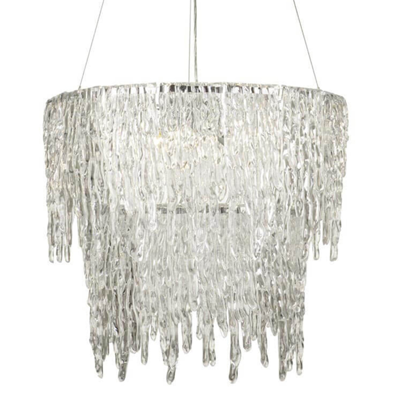 Люстра Cold Heart Silver Single two-tier Chandelier Хром Прозрачное Стекло в Самаре | Loft Concept 