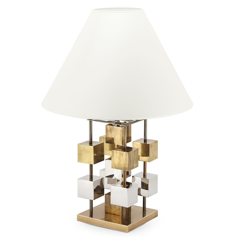 Настольная лампа TABLE LAMP DOB GLAM Белый Латунь Хром в Самаре | Loft Concept 