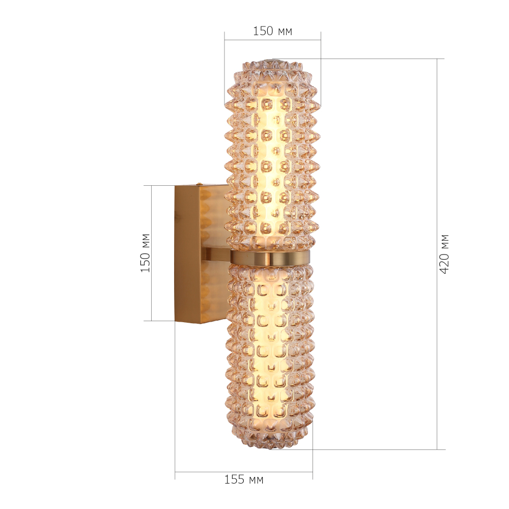Бра с факутрным стеклянным плафоном Шампань Sonora в Самаре