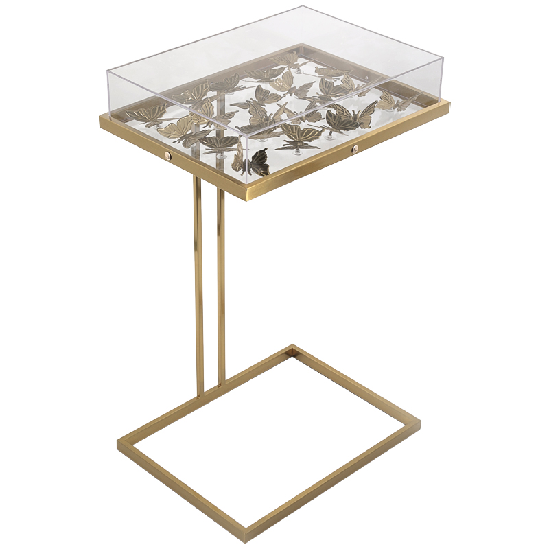 Стол Tommy Mitchell  Butterfly side table Прозрачный Латунь в Самаре | Loft Concept 