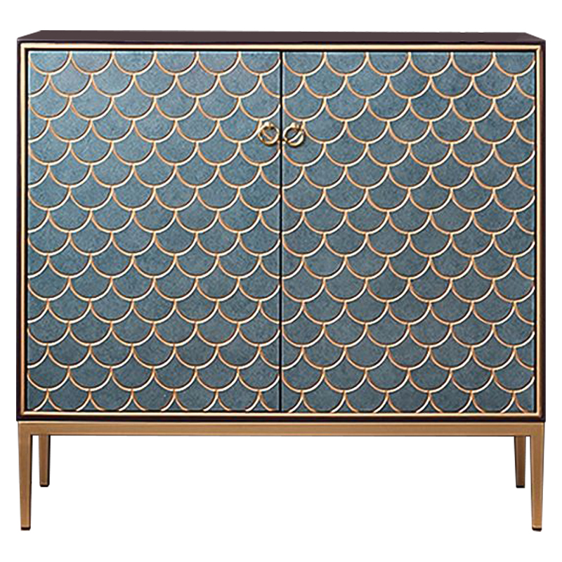 Комод с орнаментом Рыбья чешуя Cateline Scale Pattern Chest of Drawers Серый Коричневый Латунь Комод с орнаментом Рыбья чешуя Cateline Scale Pattern Chest of Drawers Серый Коричневый Латунь в Самаре | Loft Concept