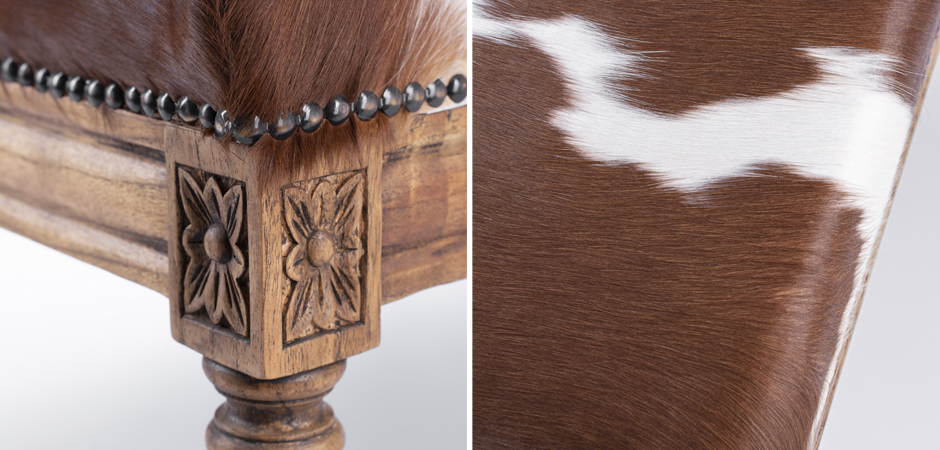 Пуф коричневая натуральная шкура Louie Cowhide Ottoman Пуф коричневая натуральная шкура Louie Cowhide Ottoman - Loft-Concept в Самаре