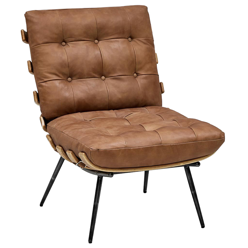 Кресло Philbert Chair brown leather Коричневый в Самаре | Loft Concept 