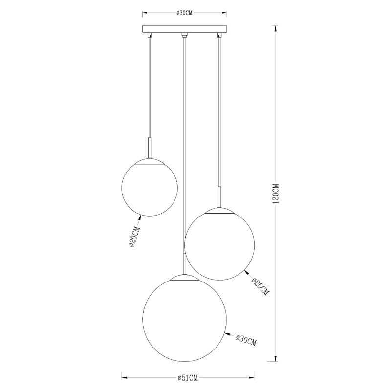 Люстра Ball Sunrise Pendant lamp smok 3 плафона в Самаре