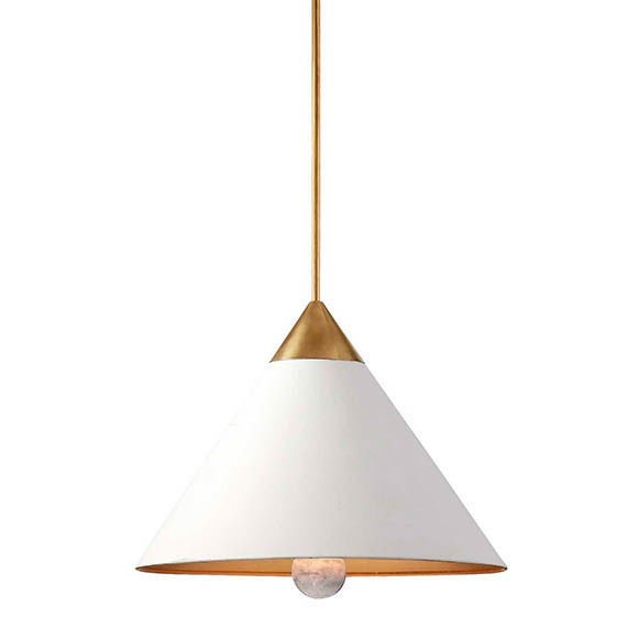 Подвесной светильник Cleo Pendant Brass & White Латунь Белый в Самаре | Loft Concept 