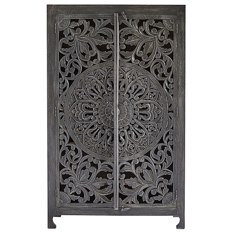 Шкаф Indian Antique White Furniture Cupboard Mistry серый Серый в Самаре | Loft Concept 