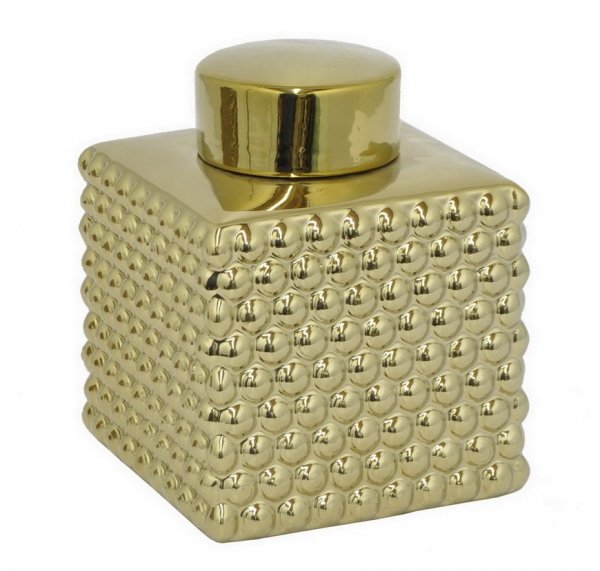 Сосуд с крышкой Chaplet Gold Small Золотой Сосуд с крышкой Chaplet Gold Small Золотой в Самаре | Loft Concept