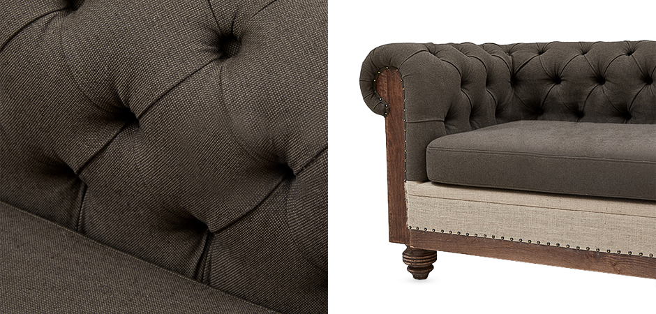 Диван Deconstructed Chesterfield Sofa triple Linen Brown - Loft-Concept в Самаре