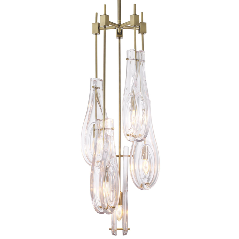 Люстра Eichholtz Chandelier Bellano L Brass Латунь Прозрачный в Самаре | Loft Concept 