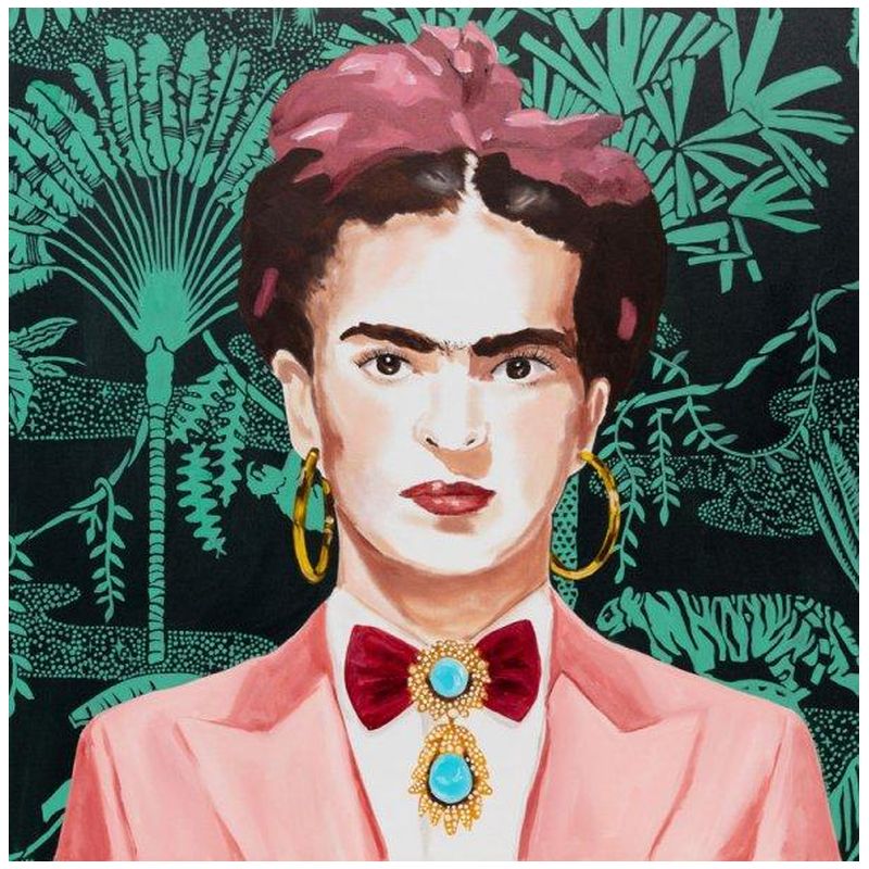 Картина Frida with Pink Power Suit and Jungle Wallpaper Мульти в Самаре | Loft Concept 