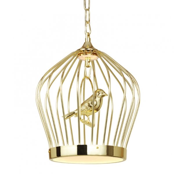 Люстра Birdcage Chandelier Gold Глянцевое золото в Самаре | Loft Concept 