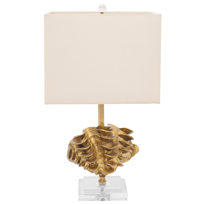 Настольная лампа Golden Shell Table Lamp с абажуром Белый Золотой Прозрачный Бежевый в Самаре | Loft Concept 