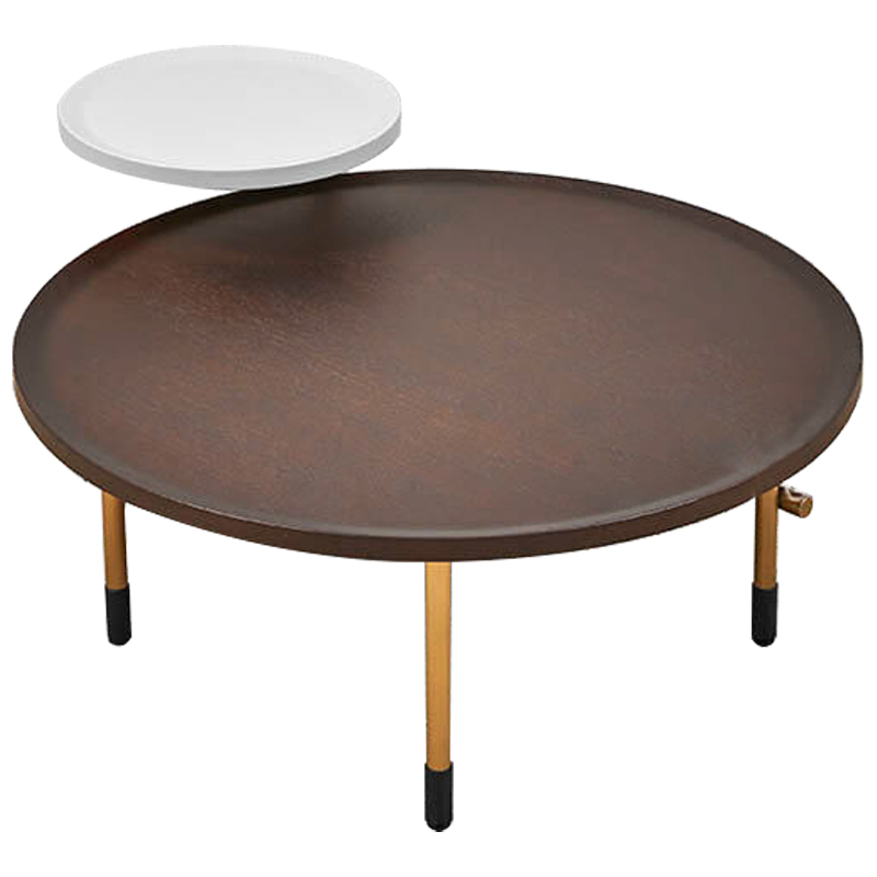 Кофейный стол Alastair Double Round Table Золотой Коричневый Белый в Самаре | Loft Concept 