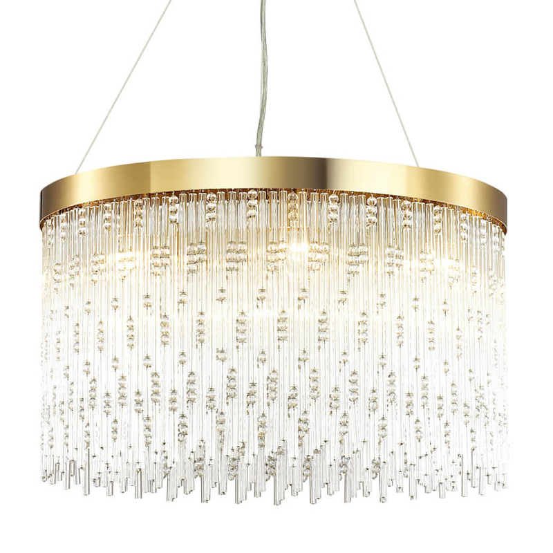 Люстра Hailstorm Rain Kerri Chandelier gold 60 Прозрачный (Transparent) Золотой в Самаре | Loft Concept 