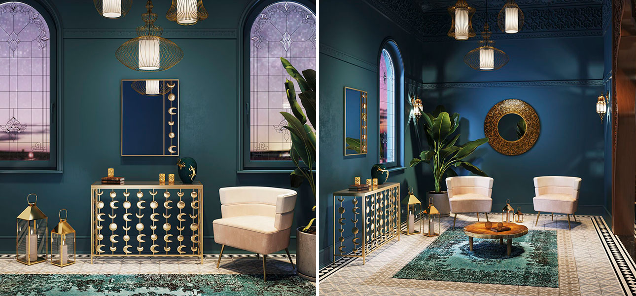 Консоль золотая луна Full Moon - фото №4