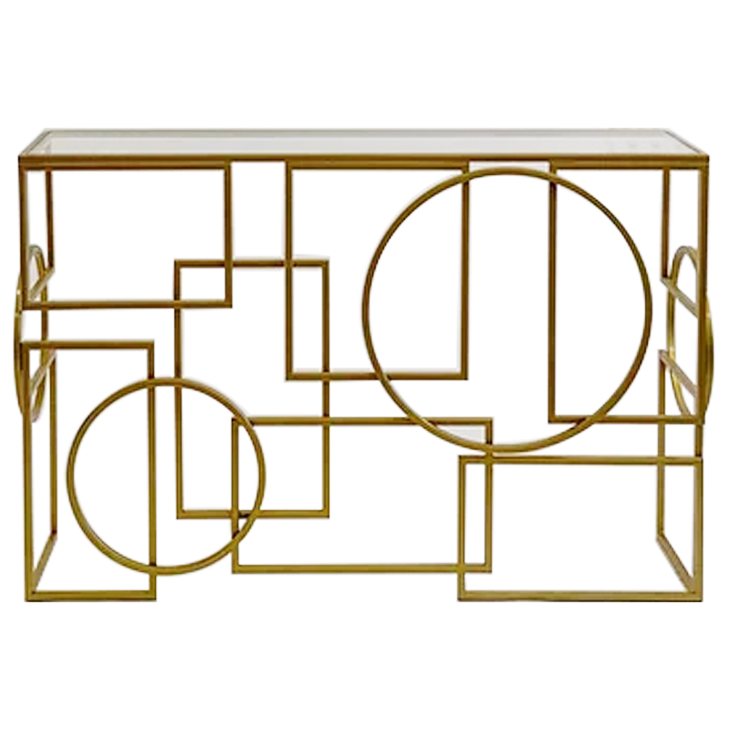 Консоль Geometric Figures Gold Console Золотой Прозрачное Стекло в Самаре | Loft Concept 