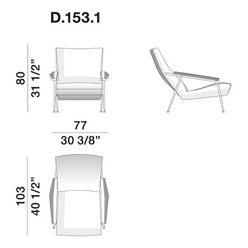 Дизайнерское кресло с подлокотниками Gio Ponti D.153.1 Armchair в Самаре