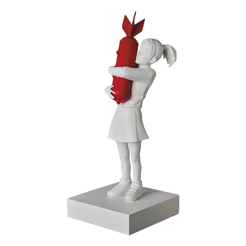 Статуэтка Banksy Bomb Hugger Sculpture Red Белый Красный в Самаре | Loft Concept 