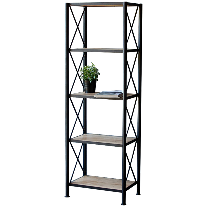 Стеллаж Pheobe Industrial Metal Rust Rack Черный Древесина в Самаре | Loft Concept 