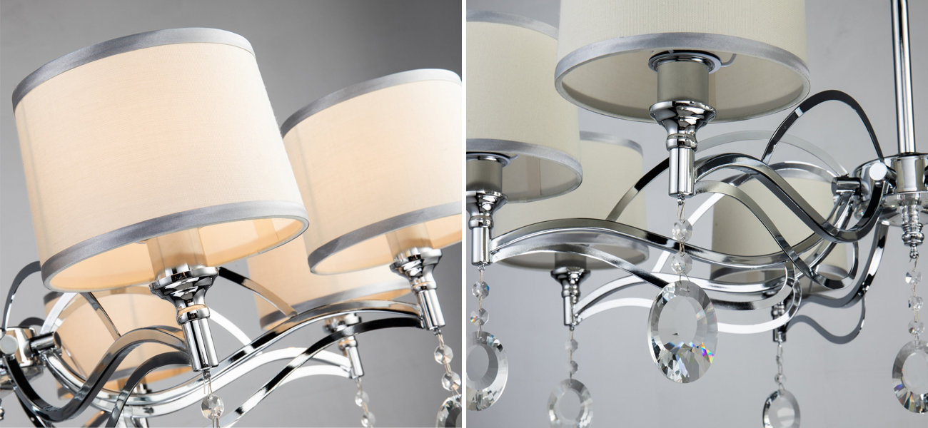 Люстра цвета хром с хрустальным декором DAYODORE D93 см - фото