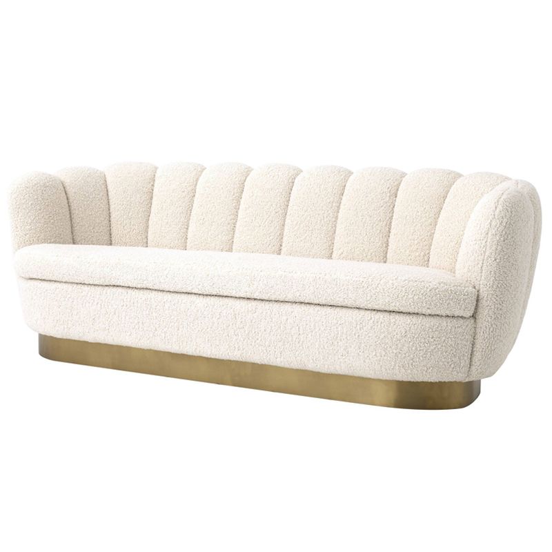 Диван Eichholtz Sofa Mirage faux shearling Белый Латунь в Самаре | Loft Concept 