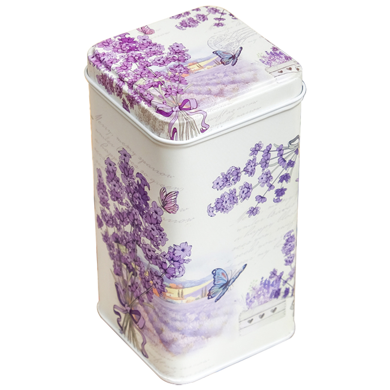 Шкатулка металлическая Lavender Bouquet Metal Box Бежевый Сиреневый Мульти в Самаре | Loft Concept 