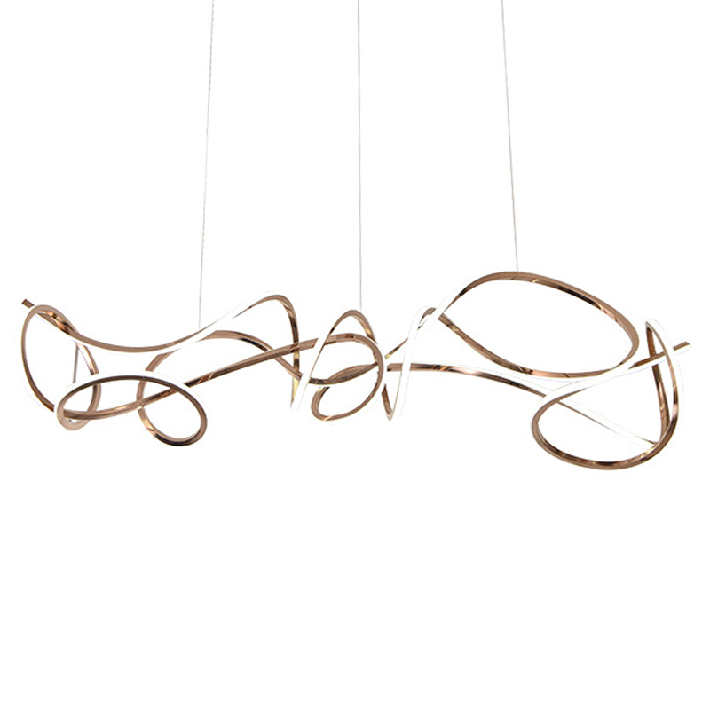 Светодиодная люстра Curly Ribbon Light Глянцевое золото в Самаре | Loft Concept 