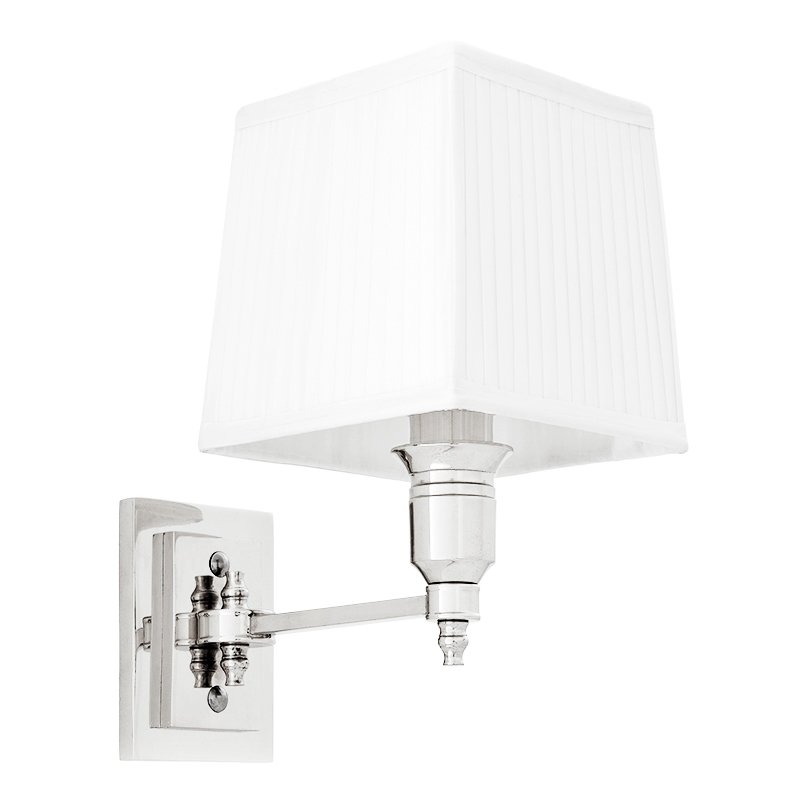 Бра Wall Lamp Lexington Single Nickel+White Никель Белый в Самаре | Loft Concept 