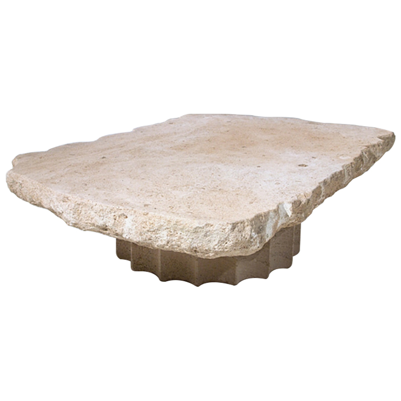 Кофейный стол Travertine Column Coffee Table Бежевый Песочный в Самаре | Loft Concept 