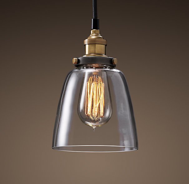 Подвесной светильник Loft Clear Glass Cloche Черный Подвесной светильник Loft Clear Glass Cloche Черный в Самаре | Loft Concept