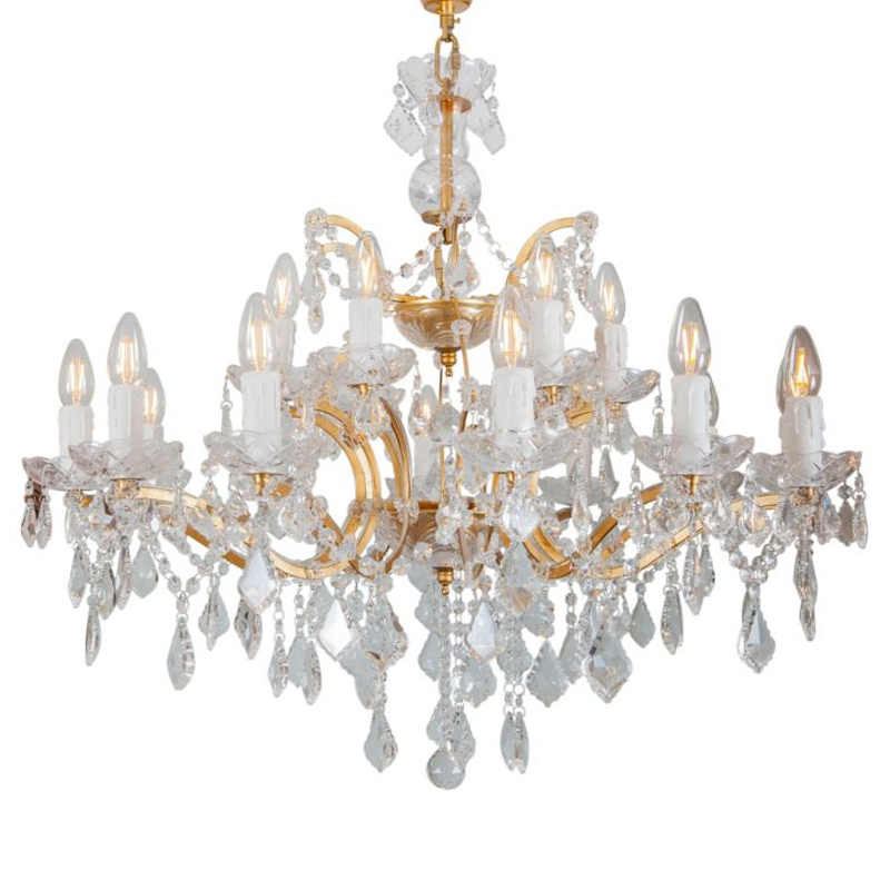 Люстра 19th c. Rococo IRON & CLEAR CRYSTAL GOLD Chandelier 18 Золотой Прозрачное Стекло в Самаре | Loft Concept 