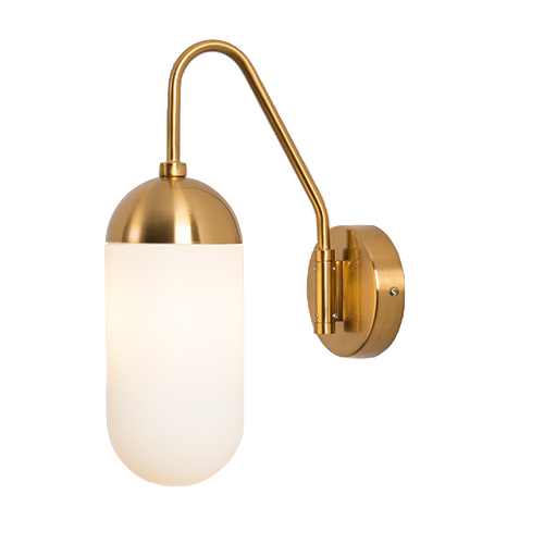 Бра Pelle Sconce short Gooseneck Clear Shade Латунь Белый в Самаре | Loft Concept 