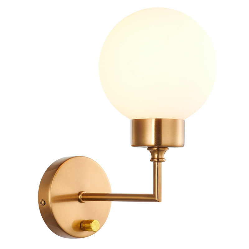 Бра Zibille Sconce brass Латунь Белое матовое стекло в Самаре | Loft Concept 