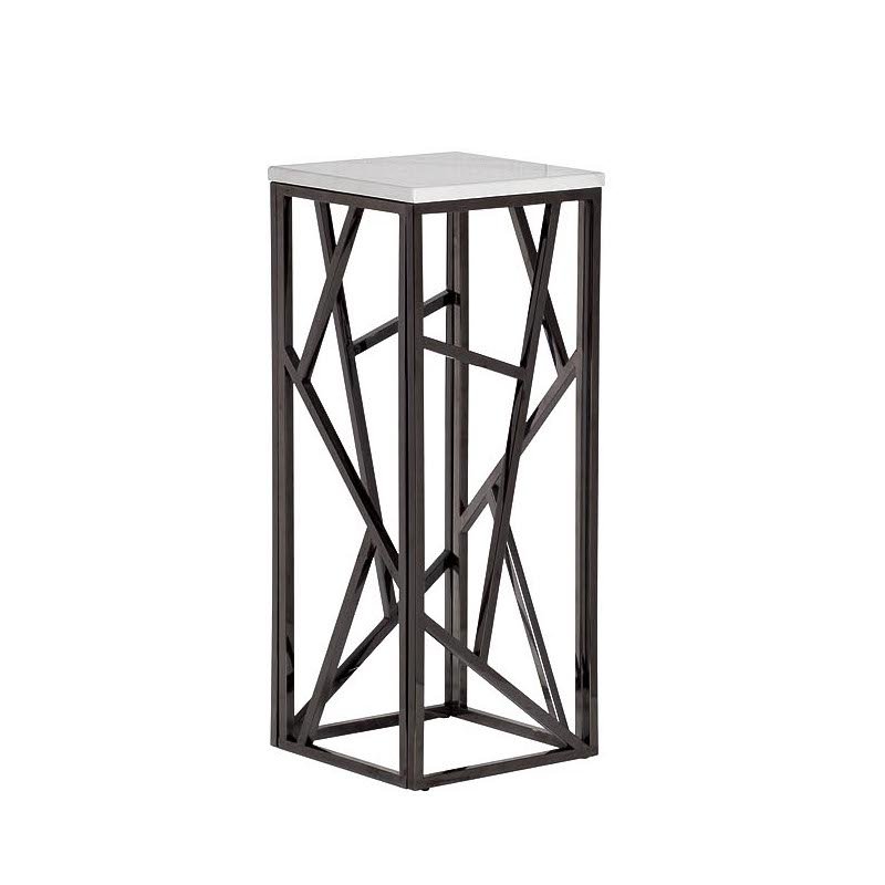 Подставка Serene Furnishing Dark Chrome Marble Top stand Хром Белый в Самаре | Loft Concept 