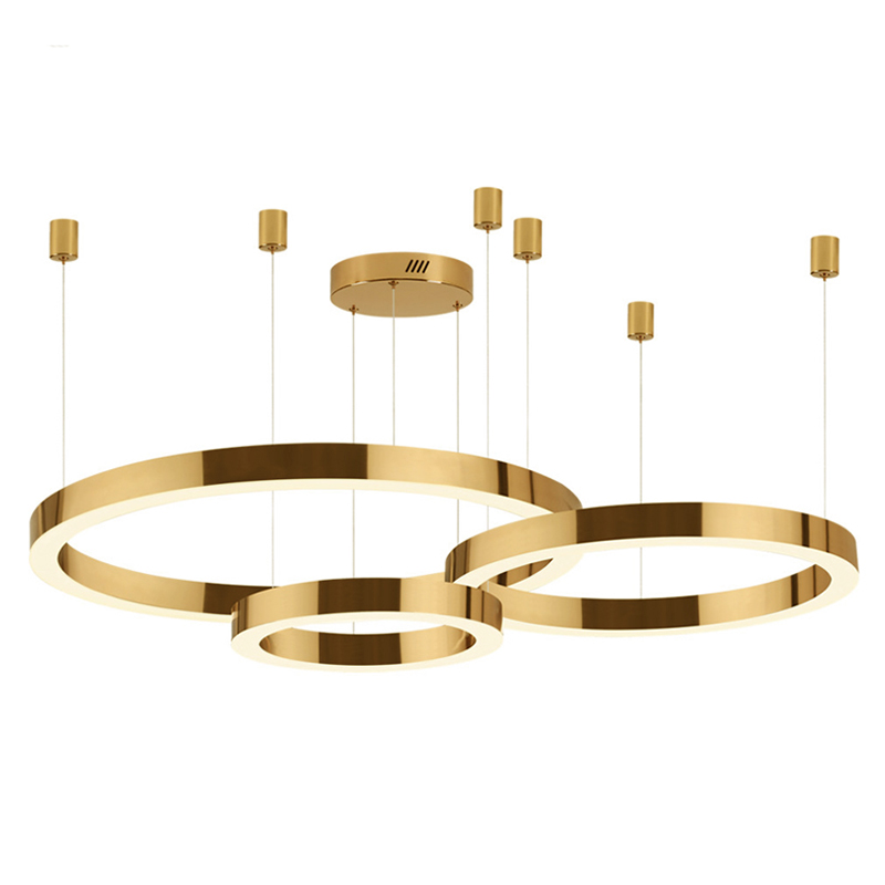 Люстра 3 Gold Ring Horizontal Золотой в Самаре | Loft Concept 