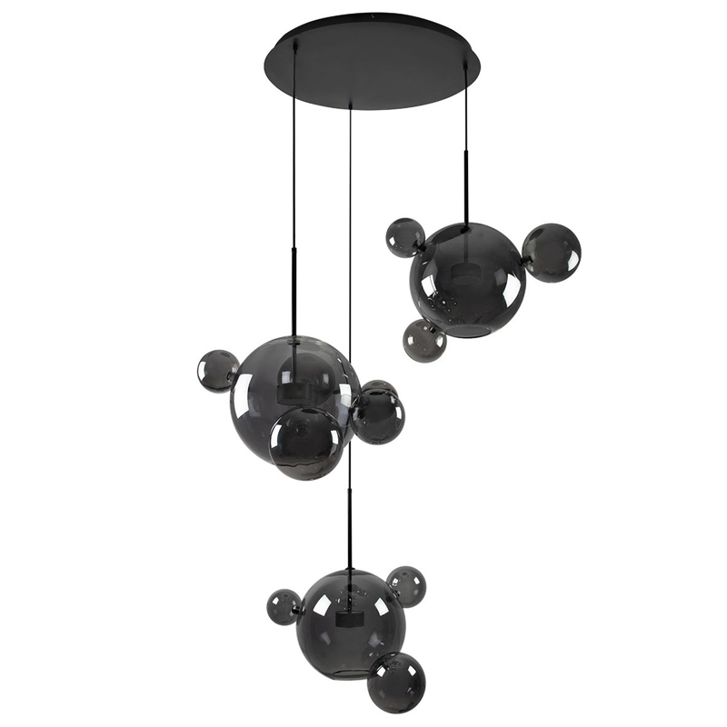 Люстра Bolle Circular Chandelier 14 BUBBLE Giopato & Coombes smoky Дымчатый (Smoke) в Самаре | Loft Concept 