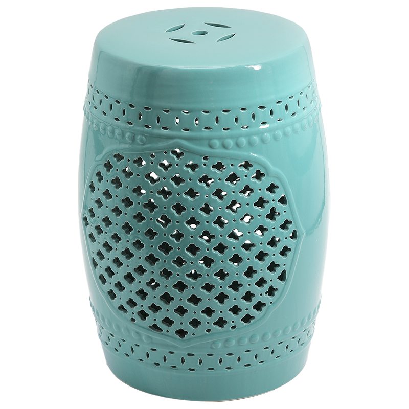 Керамический табурет Quatrefoil Garden Stool - Turquoise Бирюзовый в Самаре | Loft Concept 