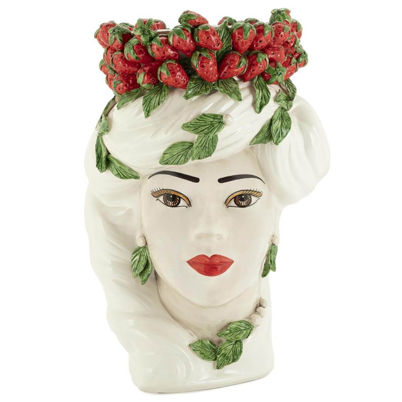 Ваза VASE STRAWBERRIES HEAD LADY BIG White Красный Белый в Самаре | Loft Concept 