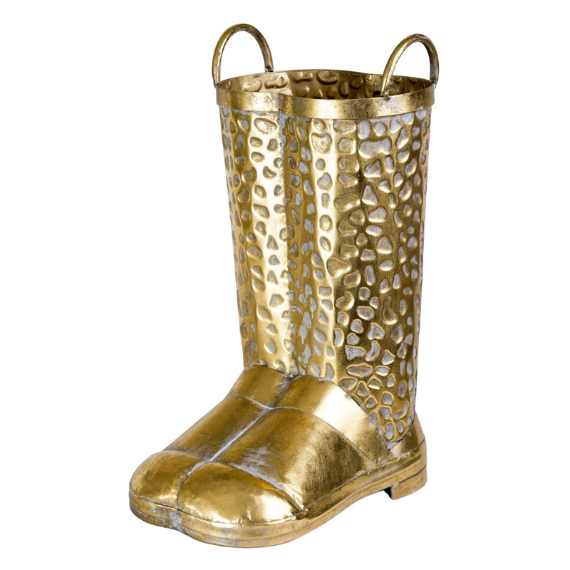 Ваза в форме сапог с рельефной текстурой и ручками Vase Boot Винтажное Темное Золото  в Самаре | Loft Concept 