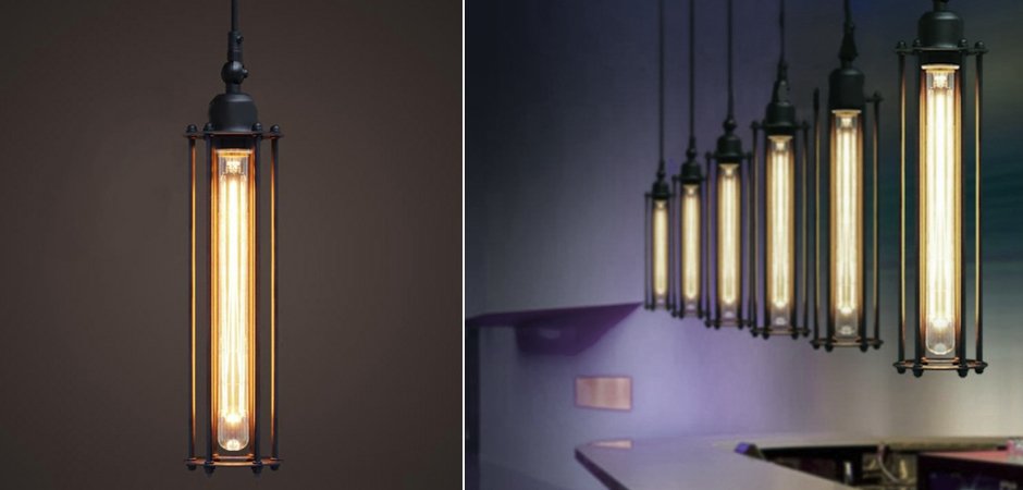 Подвесной светильник Loft Industrial Edison Cage Vetrical Momo Подвесной светильник Loft Industrial Edison Cage Vetrical Momo - Loft-Concept в Самаре