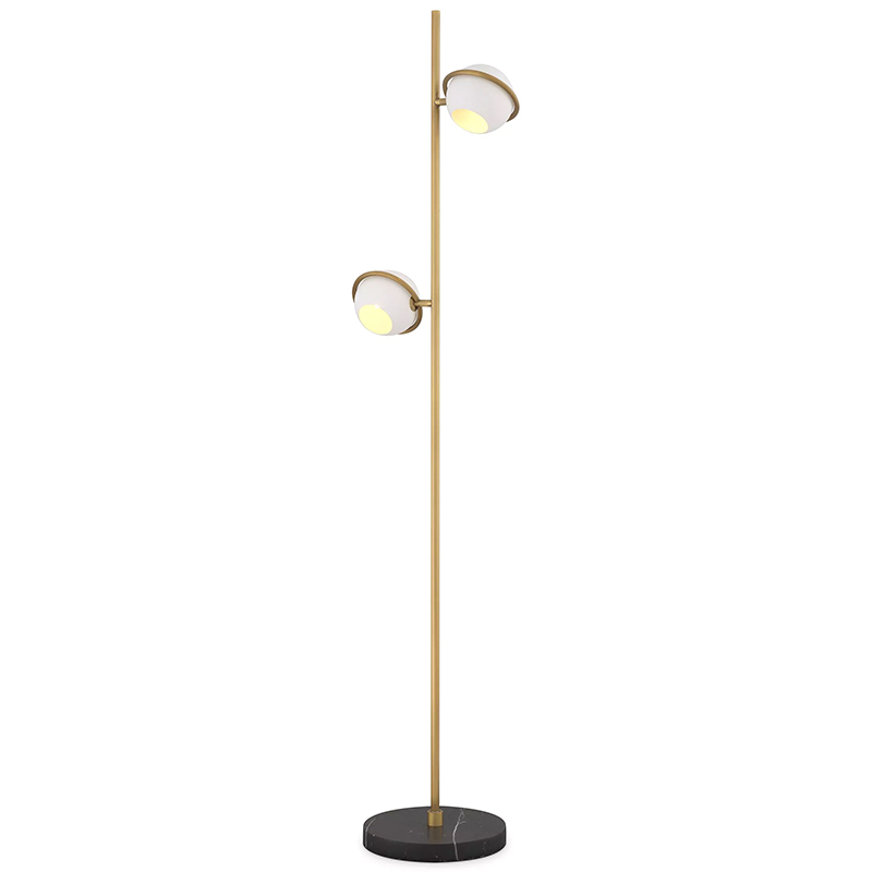 Торшер Eichholtz Floor Lamp Aprillia Золотой Белый Черный Мрамор Nero в Самаре | Loft Concept 